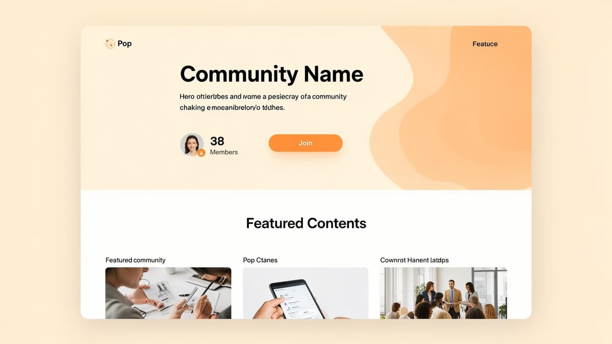 Pop community page with members and content
